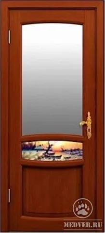 Декоративная витражная дверь-59